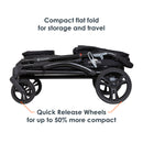 Load image into gallery viewer, Baby Trend Expedition 2-in-1 Stroller Wagon PLUS is compact flat fold for storage and travel. More compact with quick release wheels for up to 50% more compact