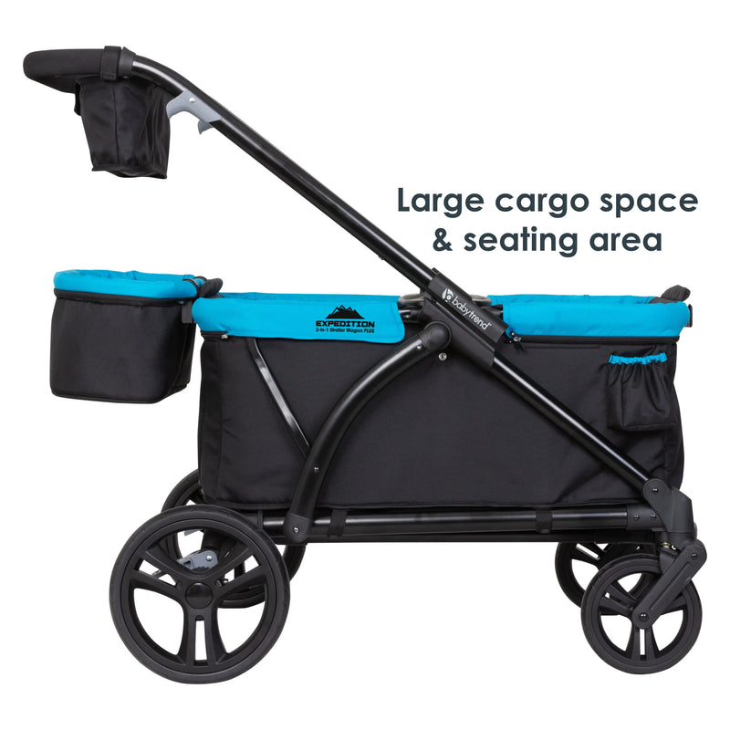 Baby Trend Expedition 2-in-1 Stroller Wagon PLUS has large cargo space and seating area